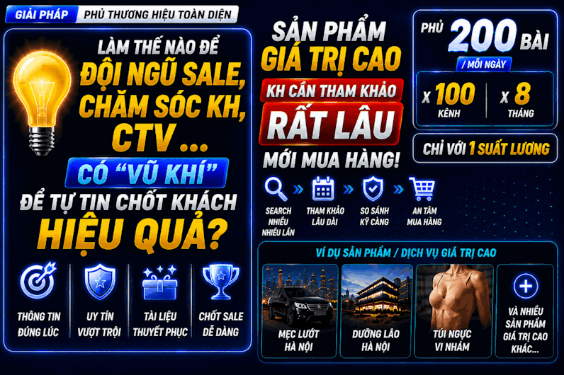 Phủ thương hiệu sản phẩm giá trị cao: Khi Khách Search nhiều lần vẫn thấy bạn